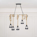 Hemp Rope Industrial Grenade Chandelier - Image 15