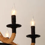 Hemp Rope Industrial Large Wheel Chandelier - Image 20