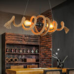 Hemp Rope Industrial Spiral Chandelier - Image 3