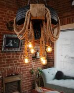 Hemp Rope Industrial Tire Chandelier - Image 8