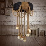 Hemp Rope Industrial Tire Chandelier - Image 2