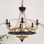 Hemp Rope Industrial Large Wheel Chandelier - Image 10