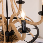 Hemp Rope Industrial Large Wheel Chandelier - Image 5