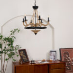 Hemp Rope Industrial Large Wheel Chandelier - Image 14