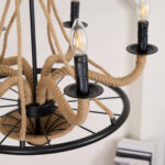 Hemp Rope Industrial Large Wheel Chandelier - Image 6