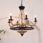 Hemp Rope Industrial Large Wheel Chandelier - Image 2