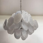 Isadora Murano White Disc Chandelier - Image 13