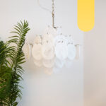 Isadora Murano White Disc Chandelier - Image 11