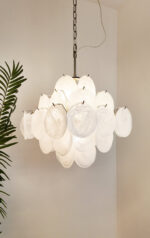 Isadora Murano White Disc Chandelier - Image 10