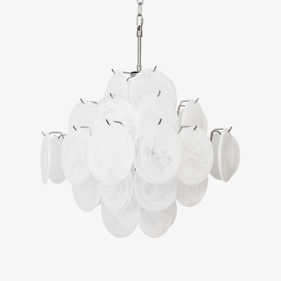 Isadora_Murano_White_Disc_Chandelier_12_11-989541.jpg Isadora Murano White Disc Chandelier - Image 1