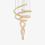 Long Spiral Crystal Chandelier