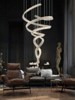Long Spiral Crystal Chandelier - Image 8