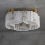 Luxe Alabaster Brass Ceiling Lamp - Image 11