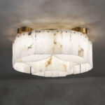 Luxe Alabaster Brass Ceiling Lamp - Image 4