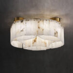 Luxe Alabaster Brass Ceiling Lamp - Image 13