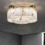 Luxe Alabaster Brass Ceiling Lamp - Image 20