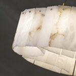 Luxe Alabaster Brass Ceiling Lamp - Image 9
