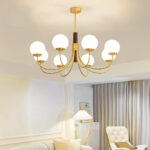 Midas Touch Walnut Sphere Chandelier - Image 2