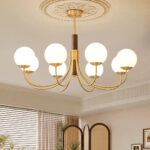 Midas Touch Walnut Sphere Chandelier - Image 6
