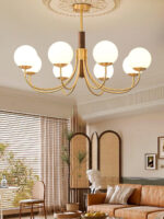 Midas Touch Walnut Sphere Chandelier - Image 15
