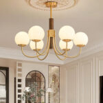 Midas Touch Walnut Sphere Chandelier - Image 3