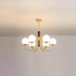 Midas Touch Walnut Sphere Chandelier - Image 12