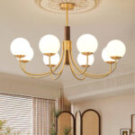 Midas Touch Walnut Sphere Chandelier - Image 16