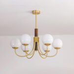 Midas Touch Walnut Sphere Chandelier - Image 9