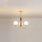 Midas Touch Walnut Sphere Chandelier - Image 14