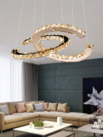 Modern Crystal Double C Chandelier - Image 2