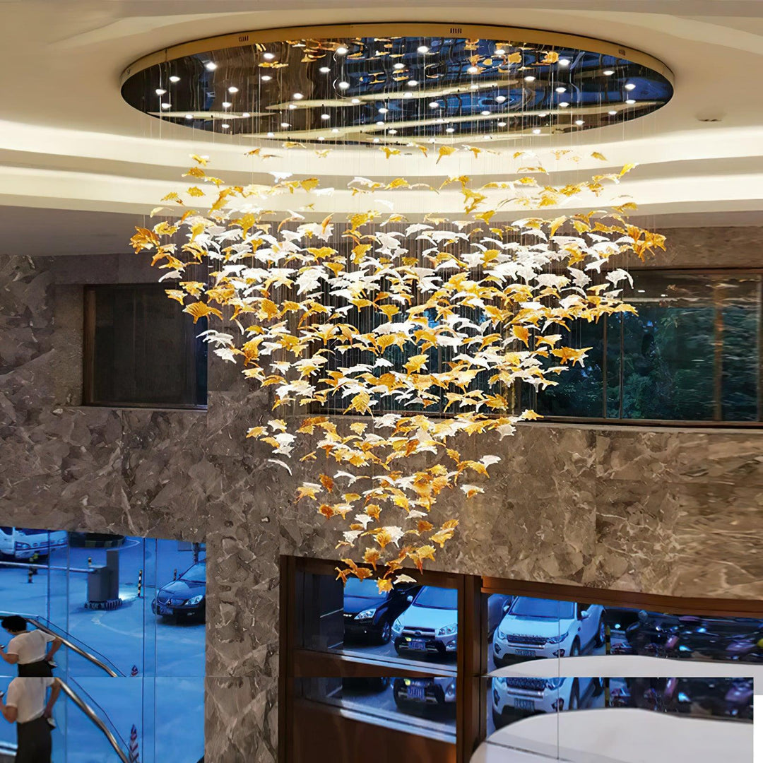 Multicolor Crystal Maple Leaf Chandelier - Image 2
