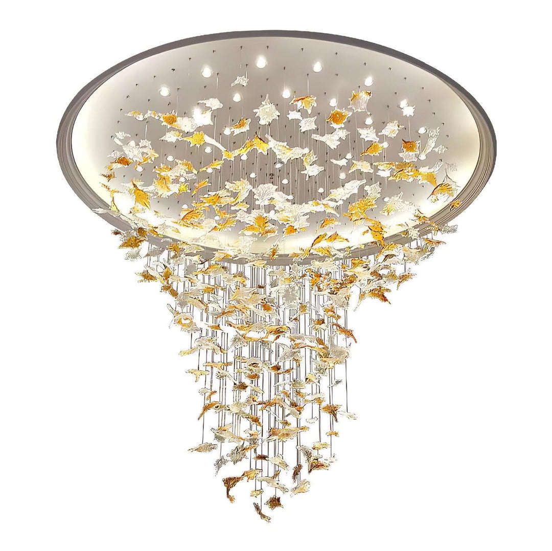 Multicolor Crystal Maple Leaf Chandelier - Image 18
