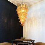 Murano Amber Petals Spiral Chandelier - Image 3