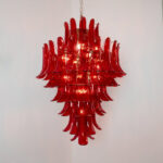 Murano Crimson Cascade Chandelier - Image 3