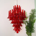 Murano Crimson Cascade Chandelier - Image 2