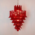 Murano Crimson Cascade Chandelier - Image 4