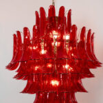 Murano Crimson Cascade Chandelier - Image 6