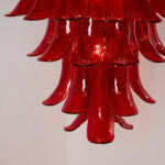 Murano Crimson Cascade Chandelier - Image 8