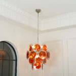 Murano Orange Disk Glass Chandelier - Image 18