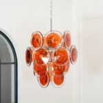 Murano Orange Disk Glass Chandelier - Image 7
