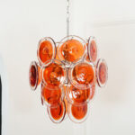 Murano Orange Disk Glass Chandelier - Image 3