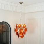Murano Orange Disk Glass Chandelier - Image 15