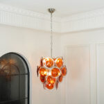 Murano Orange Disk Glass Chandelier - Image 14