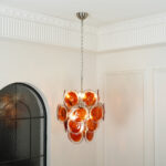 Murano Orange Disk Glass Chandelier - Image 16