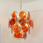 Murano Orange Disk Glass Chandelier - Image 6