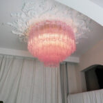 Murano Pink Glass Ceiling Light - Image 2
