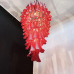 Murano Red Petals Spiral Chandelier - Image 12