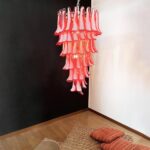 Murano Red Petals Spiral Chandelier - Image 4