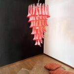 Murano Red Petals Spiral Chandelier - Image 2