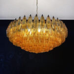 Murano Rhombus Amber Glass Chandelier - Image 11